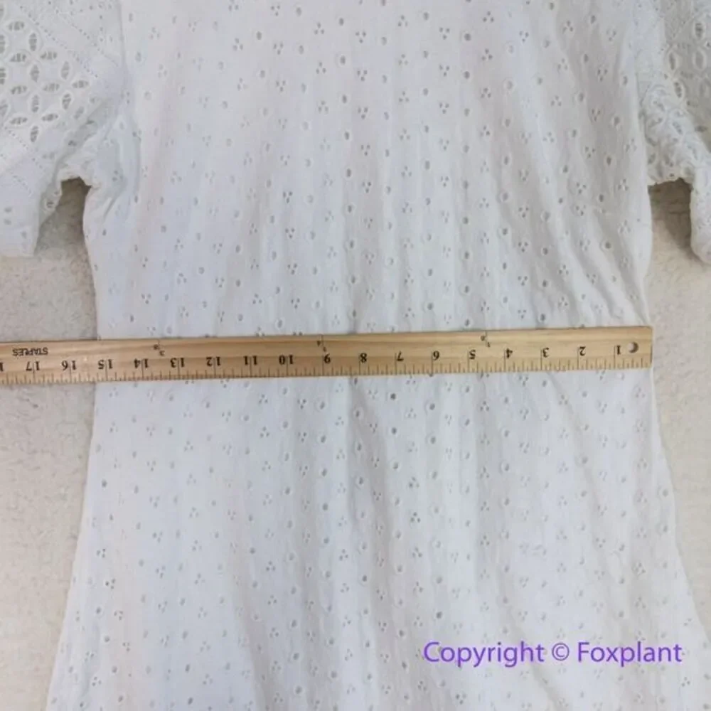 New! Free People‎ White Cotton Apricot Rose Mini Dress, size L